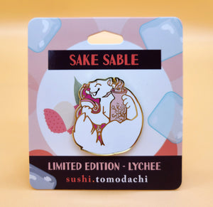 A Sushi Tomodachi " LIMITED EDITION Lychee Sake Sable " Design Pin