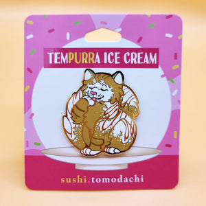 A Sushi Tomodachi " SURPRISE Tem-Purr-a Ice Cream " Design Pin
