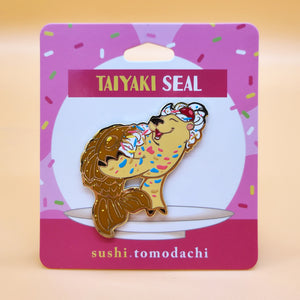 A Sushi Tomodachi " Taiyaki Ice Cream Seal " Design Pin