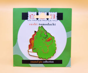  A Sushi Tomodachi " Wasabi Cat " Design Pin