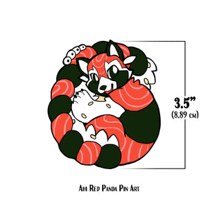 A Sushi Tomodachi "15 Ahi Red Panda Pin Art" Sticker