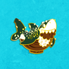 Great White Rice Hard Enamel Pin