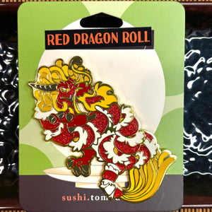 Red Dragon Roll Hard Enamel Pin
