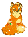 Orange Ramune Fox Hard Enamel Pin