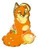 Orange Ramune Fox Hard Enamel Pin