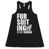 A Sushi Tomodachi " Fursuiting is my Cardio Flowy Racerback Tank " Design shirt