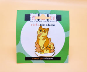 A Sushi Tomodachi " Gari (Ginger) Shiba Inu " Design Pin
