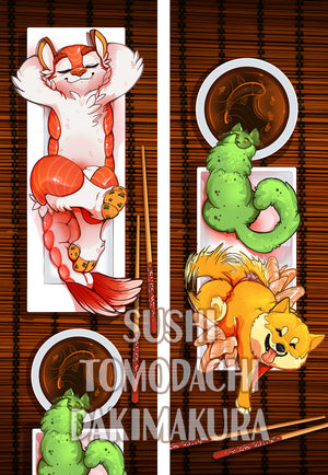 A Sushi Tomodachi " Lazy Day Dakimakura Body Pillowcase "