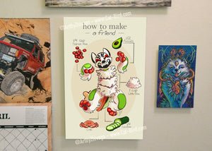 A Sushi Tomodachi " How to Make a Friend 11x17 " Poster Print