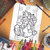 A Sushi Tomodachi " Kabuki Roll Giggle Coloring Page (Digital Download) "