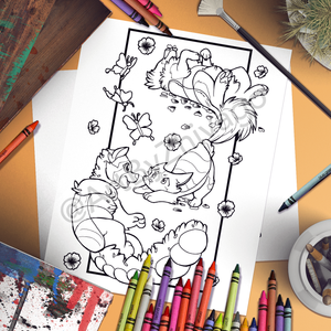 A Sushi Tomodachi " Blossoms & Butterflies Coloring Page (Digital Download) "